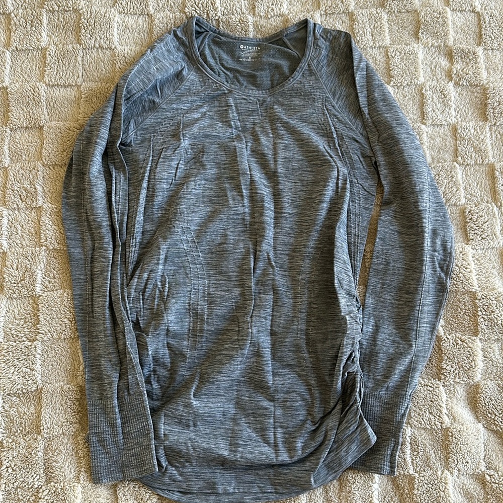 Athleta Speedlight Heather Top Grey Heather S EUC